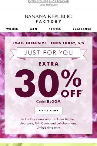 LAST DAY for this EMAIL EXCLUSIVE OFFER