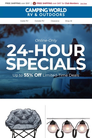 24-Hour Specials! Prices just dropped!