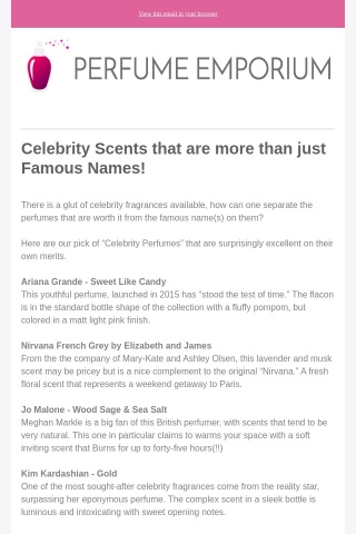 Celebrity Scents that are more than just Famous Names!