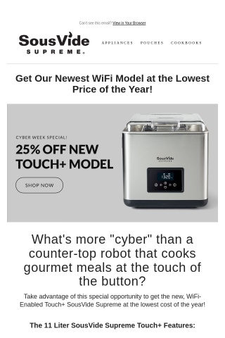 ? ENDS FRIDAY: 25% Off New WiFi Touch+ Model