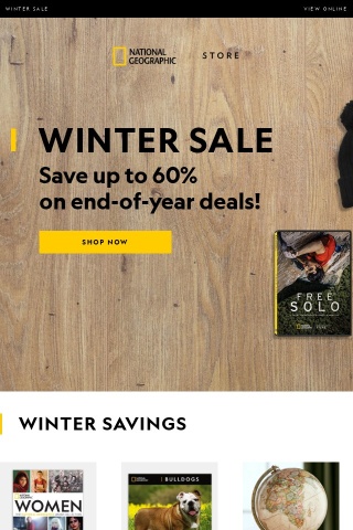 Save up to 60% with National Geographic winter savings!