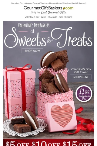 Valentine's Day Baskets of Sweets & Treats