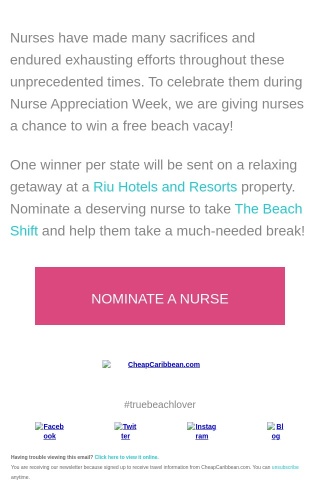 Nominate a nurse for The Beach Shift!