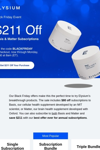 Black Friday: Best Price Ever on Basis and Matter Plans