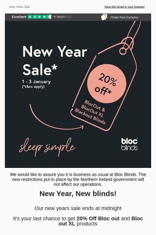 New Years Sale ends midnight