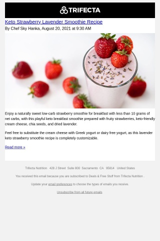 Keto Strawberry Lavender Smoothie Recipe
