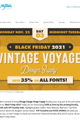 🍽️ Fill up on font savings, Vintage Voyage Design Supply!
