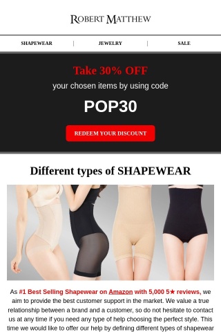 Tim, tips on choosing the best SHAPEWEAR & your 30% OFF code 👑