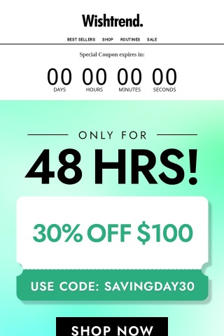 30% off $100, Save Big!🤗
