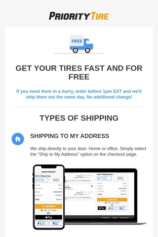 Ship Your Tires to an Installer or to Your Door. Welcome Part 2/4