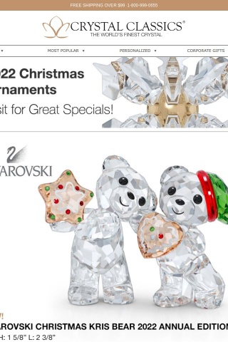 Swarovski 2022 Kris Bears Christmas Edition