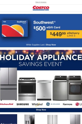 LOOK INSIDE: Holiday Savings Event Continues! Save on Appliances, Apparel, Home Essentials and More!