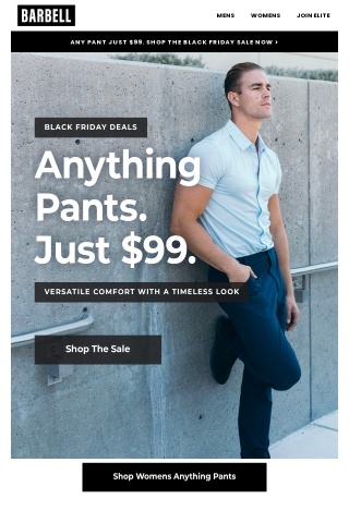 VERSATILE & TIMELESS | Anything Pants. Just $99.