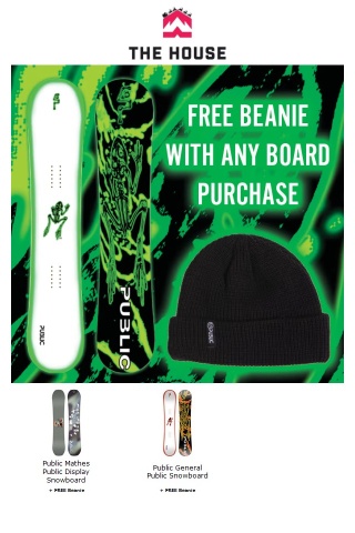 Give The People What The Want! FREE Beanie With Public Snowboards