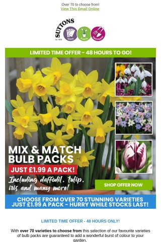 Only £1.99! Mix & Match Bulb Packs 48 HOURS TO GO!