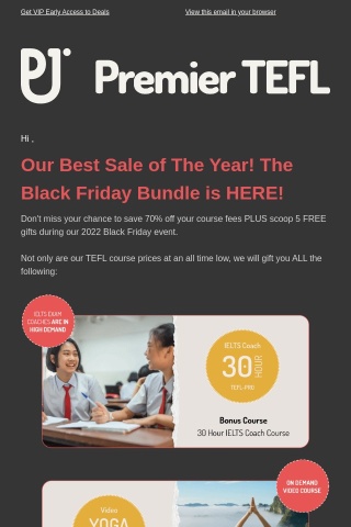 💥 Hurry! 70% OFF Black Friday TEFL Deals
