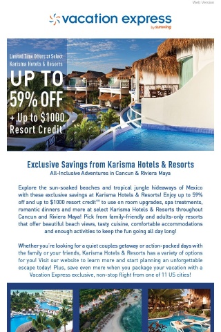 Exclusive Mexico Vacay Deals at Karisma Hotels & Resorts