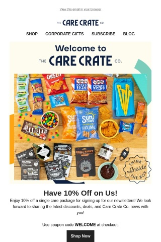 📦 Welcome to The Care Crate Co.! Here's your 10% off! 📦