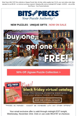 50% OFF Puzzle Collection + $5.99 Shipping Today Only