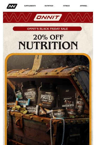 Black Friday Sale: Take 20% Off All Nutrition Products