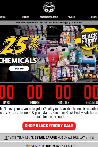Don't miss your chance for 25% off chemicals!