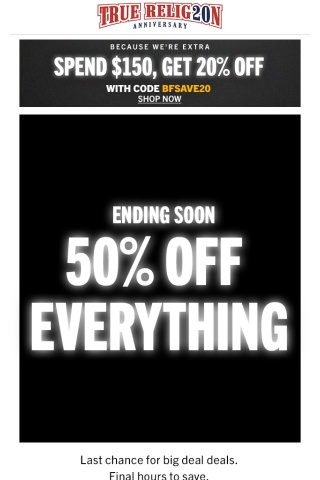 THE FINAL COUNTDOWN! 50% Off