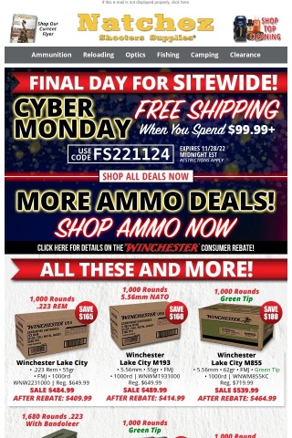 Cyber Monday Ammo Deals!