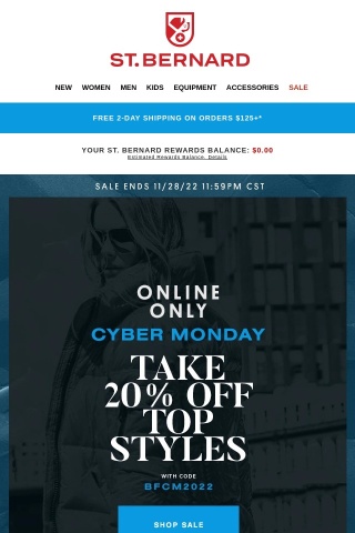 Cyber Monday: Take 20% Off Hundreds Of Top Styles