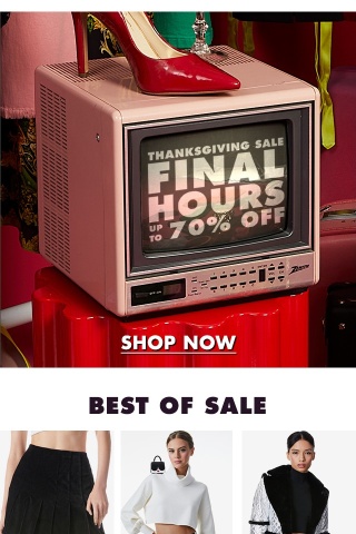 Final Hours Up to 70% Off