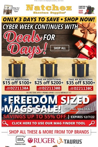 Cyber Week Continues with Mag Deals!