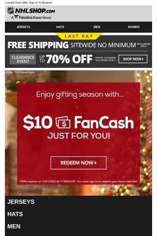 Here’s $10 FanCash For Your Holiday Shopping!