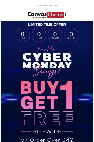 🔔 Buy 1 Get 1 before Cyber Monday ends!
