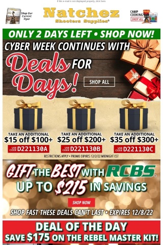 Cyber Week Deals Continue with RCBS!
