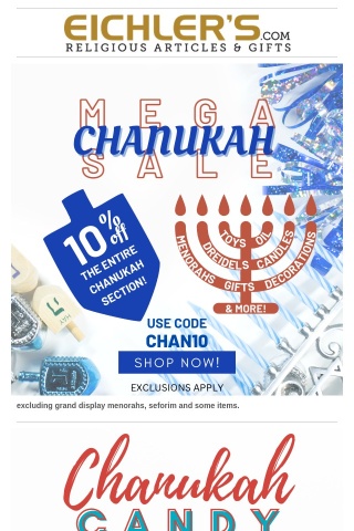 Chanukah Oh Chanukah Come Take off 10% - Everything you need for your Chanukah Event...