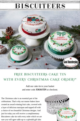 Last chance for a free Biscuiteers Cake Tin! 🎁