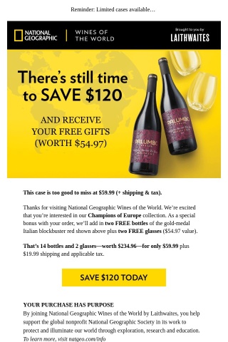 You can still save $120 on the wine you want