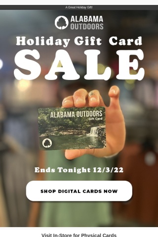 Shop the Gift Card Sale. Ends Tonight.