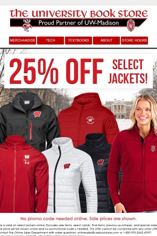 25% OFF Select Jackets! 😀 And Win Basketball Tickets!