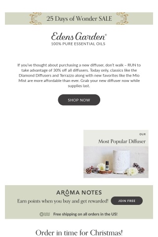 It’s HERE! 30% Off Diffusers Starts Now