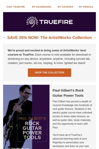 Own Courses From The ArtistWorks Collection Now!