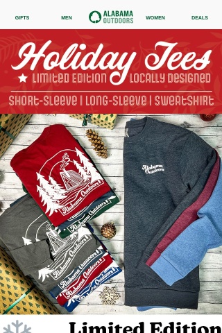 Quantities Limited! Shop our Holiday T-Shirts this weekend.