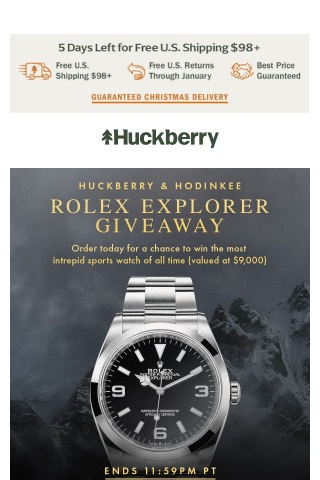 Huckberry & Hodinkee: The Rolex Explorer Giveaway