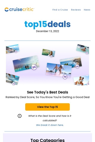 Just In: Top 15 Cruise Deals Ranked by Deal Score