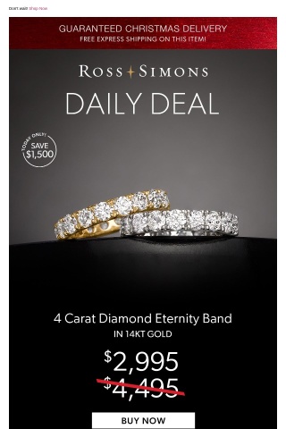 4 carat diamond eternity band 💎 Special savings for today only!
