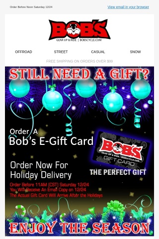 Still Need A Gift🎁 Order A Bob's E-Gift Card