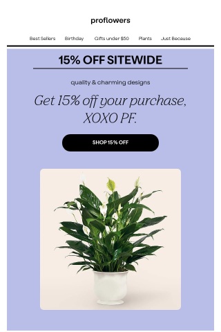 15% off your perfect blooms