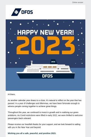 Happy New Year from DFDS ✨