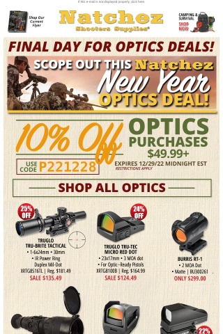 More Optics Deals Up to 25% Off!