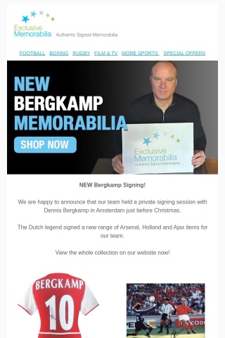 NEW Dennis Bergkamp Memorabilia!