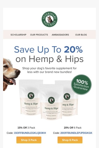 Save Up to 20% on Hemp & Hips!